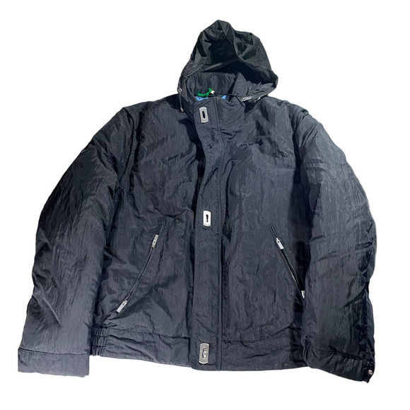 Salvatore Ferragamo Goose Down Puff Waterproof Jacket Black Men's L